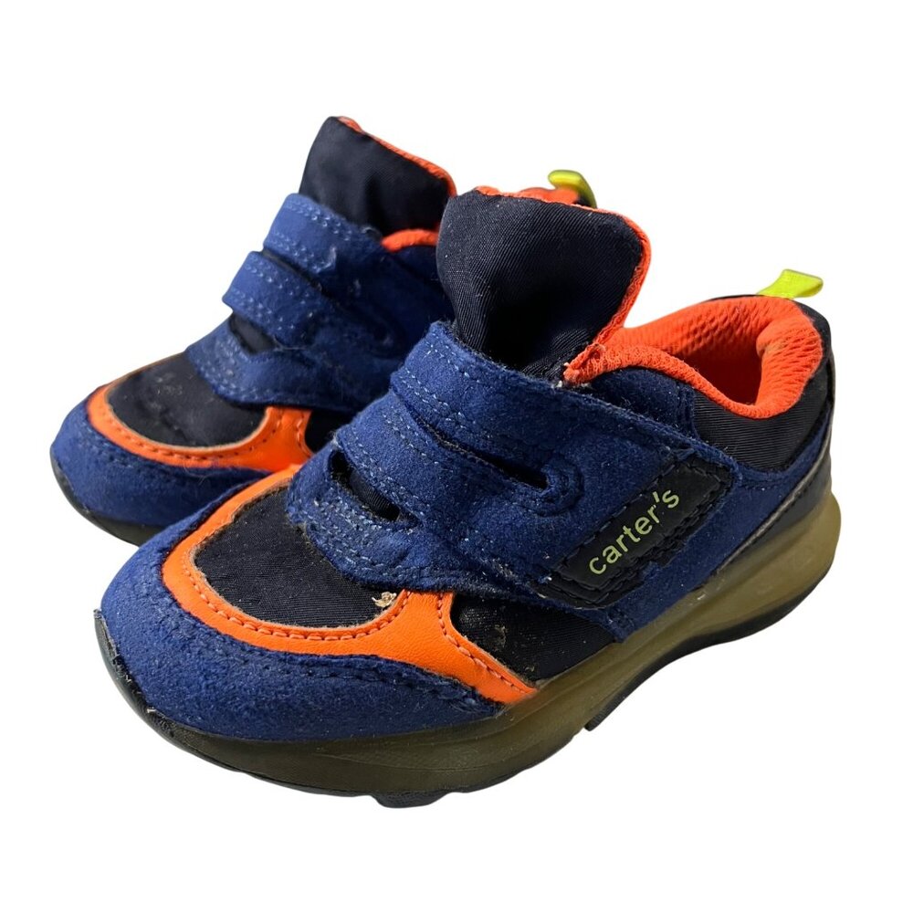 Carters Hook and Loops Sneakers Size 7 Blue Athletic Shoes‎